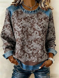 Women's Western Paisley Print Casual Sweatshirt