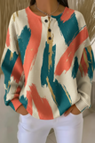 Damen-Sweatshirt mit Farbverlauf-Muster, leger, Waffel-Optik RSWF1204