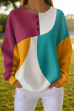 Damen Waffle-Sweatshirt mit Farbverlauf und Kunstdruck RSWF1224