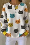 Damen-Freizeit-Waffel-Sweatshirt mit Farbverlauf RSWF1227
