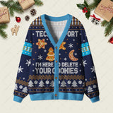 Tech Support Computer Programmer Blue Geek Ugly Cardigan Sweaters