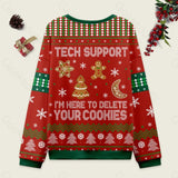 Tech Support Computer Programmer Red Ugly Christmas Sweatshirt