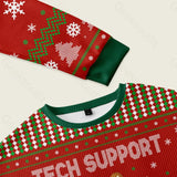 Tech Support Computer Programmer Red Ugly Christmas Sweatshirt