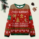 Tech Support Computer Programmer Red Ugly Christmas Sweatshirt