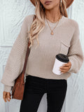 Women's Casual Cable Knit Chunky Sweater Long Sleeve Crewneck Pullover Sweater Top Fall Winter Outfits
