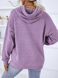 Knitted Women's Sweater Long Sleeve Drawstring Hooded Sweaters Warm Ladies Pullover